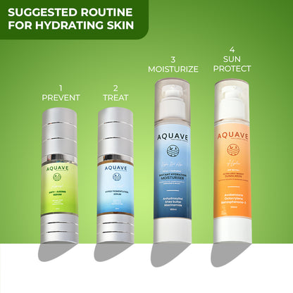 AQUAVE Hydra SPF+ 50 PA++++ Ultra Lightweight Sunscreen & AQUAVE Anti Ageing Serum